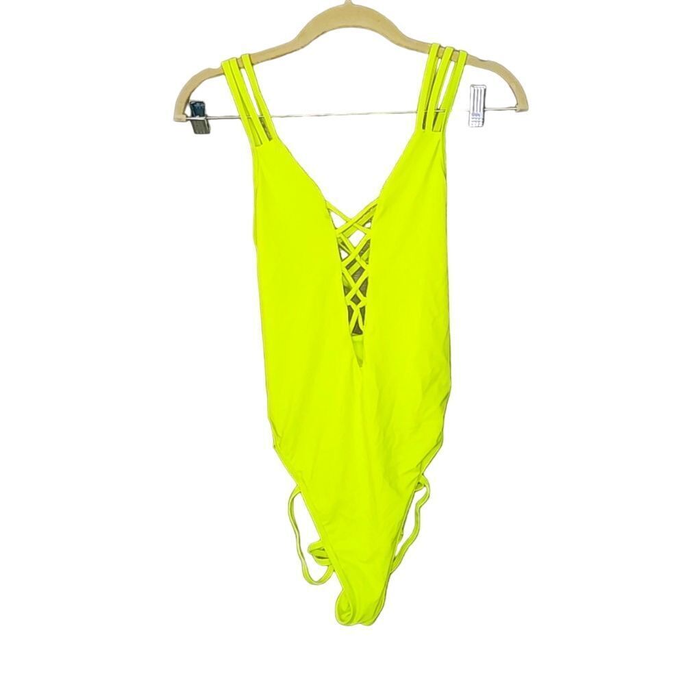 Unbranded Yellow Strappy ONE Piece Swimsuit‎ Size Large